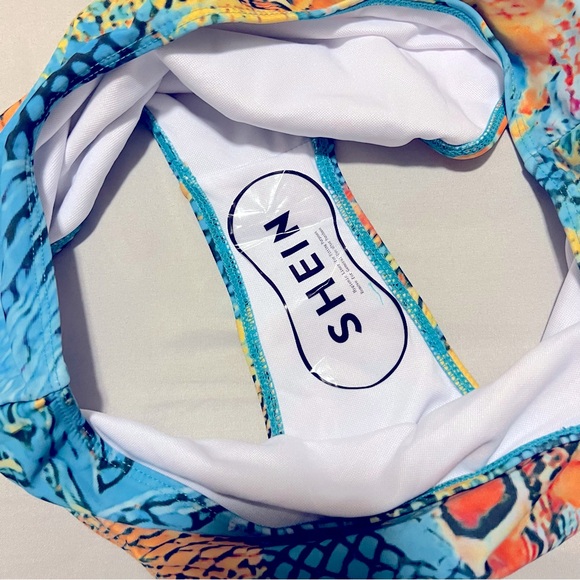 NWOT SHEIN Swim Curve Plus Snakeskin Print Drawstring Bikini Size 1XL - Picture 3 of 5